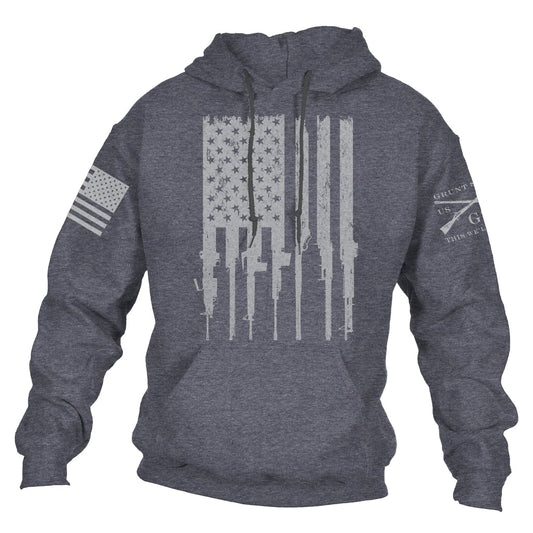 RIFLE FLAG HOODIE 2.0 - DARK HEATHER