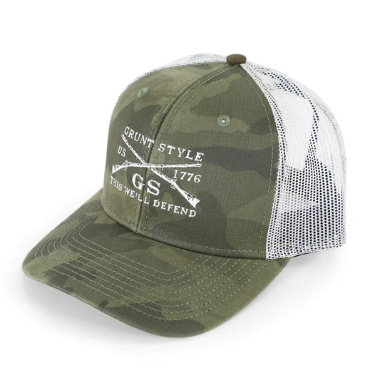 Grunt Style Camo Embroidered Logo Hat, Two Vets Clothing Co.