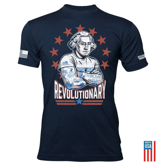 Oscar Mike THE GEORGE WASHINGTON blue T-shirt, Two Vets Clothing Co.