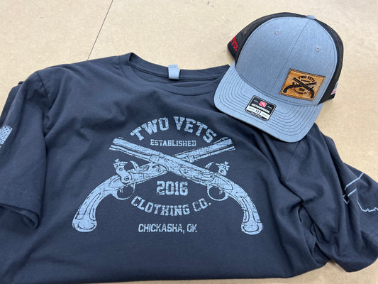 Two Vets Clothing Co. Logo Starter Pack!  T-shirt Graphite