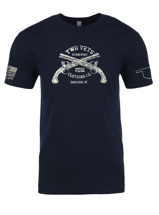 Two Vets Logo Men's T-Shirt - Stone Gray