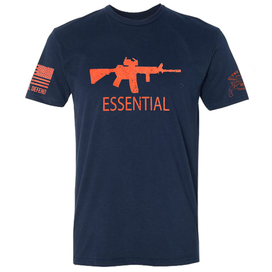 Two Vets Clothing Company Red Essential Logo on Navy T-shirt