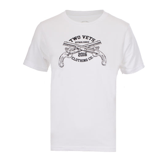 Two Vets Clothing Logo Youth T-Shirt - White